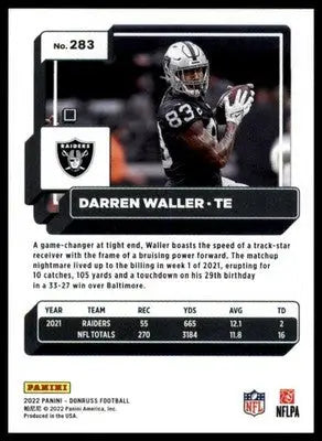 Darren Waller 2022 Donruss #283 Las Vegas Raiders - Football Card Single