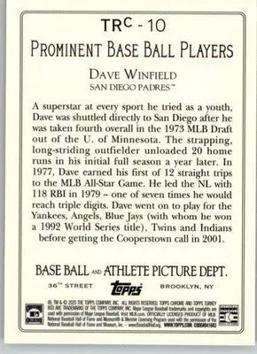 Dave Winfield - 2020 Topps Update - #TRC-10 - Turkey Red 2020 Chrome Baseball - Baseball Card Single