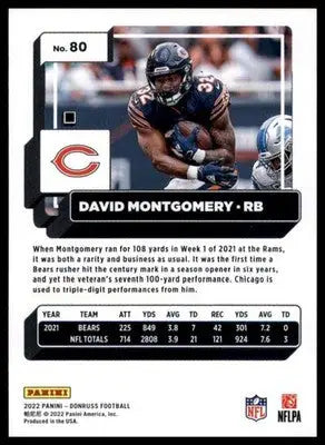 David Montgomery 2022 Donruss #80 Chicago Bears - Football Card Single