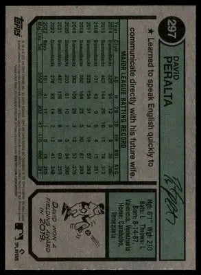 David Peralta 2023 Topps Heritage #297 Tampa Bay Rays - Baseball Card Single