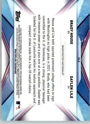 Daylen Lile / Brady House - 2021 Bowman Draft - #FF-9 - Franchise Futures - Baseball Card Single