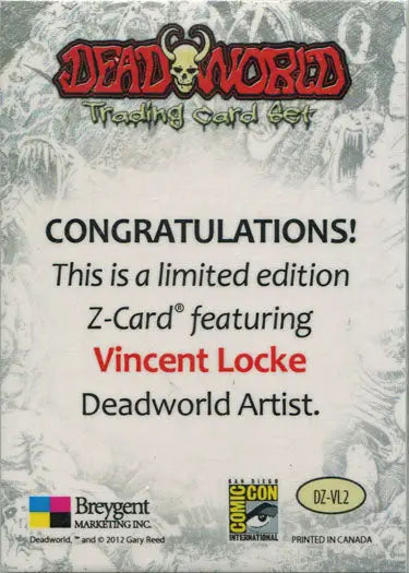 Limited edition Z-Card by Vincent Locke from the Deadworld trading cards set