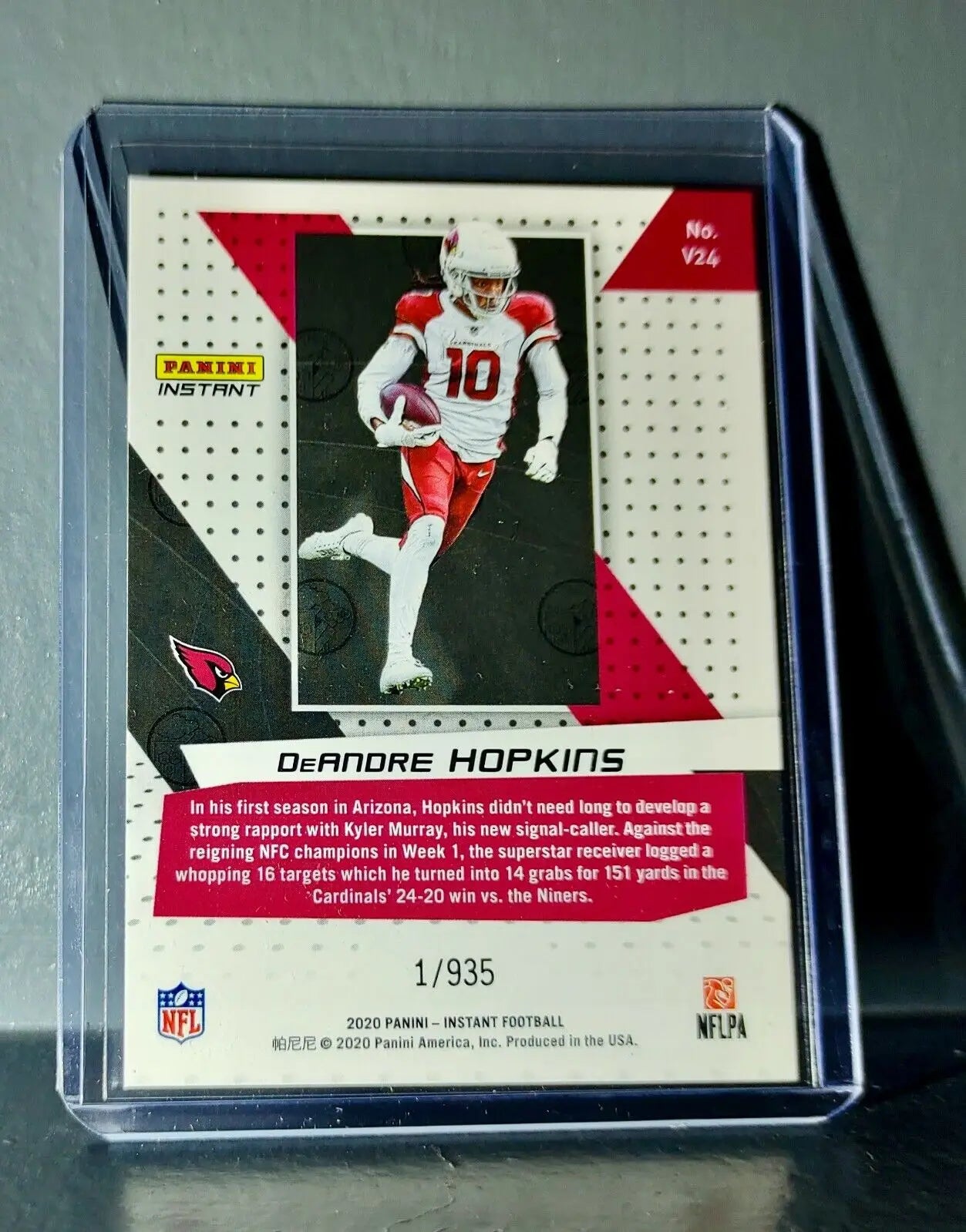 DeAndre Hopkins 2020 Panini NFL Instant Vortex #24 Football Card 1/935 - Football Card Single