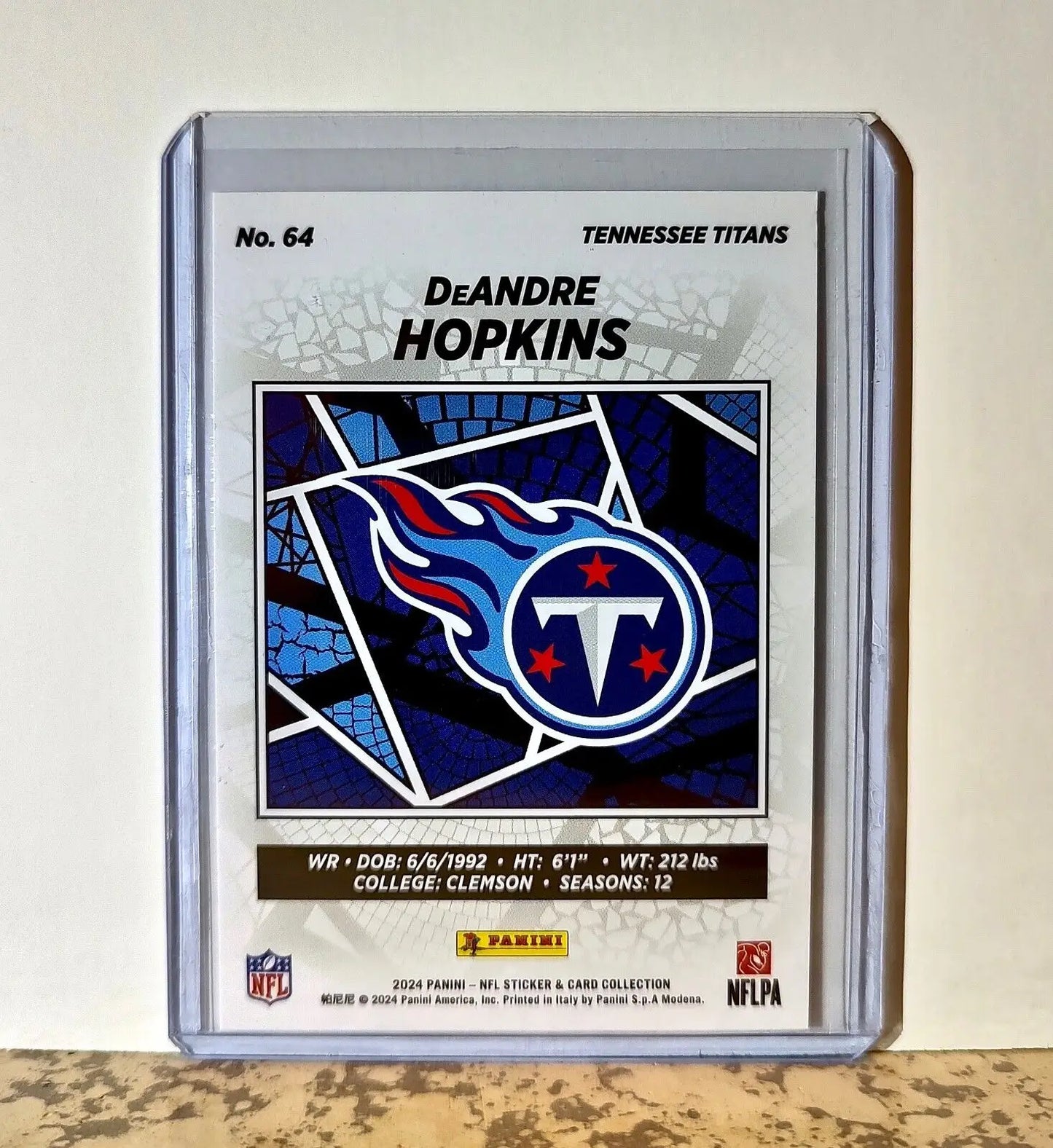 DeAndre Hopkins 2024 Panini NFL #64 Sticker Card Tennessee Titans - Football Card Single