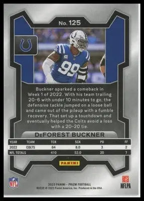 DeForest Buckner 2023 Panini Prizm #125 Indianapolis Colts