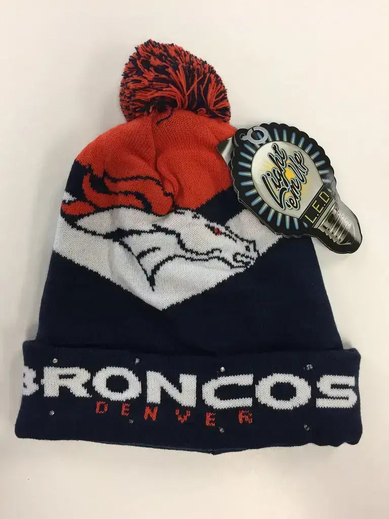 Denver Broncos Big Logo Colorblock Light Up Beanie - Apparel