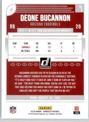 Deone Bucannon - 2018 Donruss - #5 - Football - Football Card Single