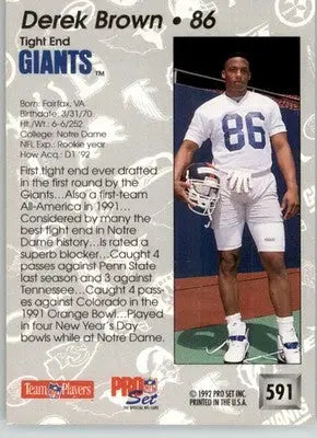Derek Brown - 1992 Pro Set - #591 - RC Football - Football Card Single