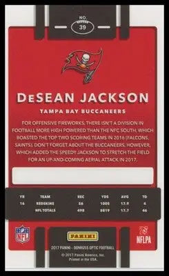 DeSean Jackson 2017 Donruss Optic #39 Tampa Bay Buccaneers