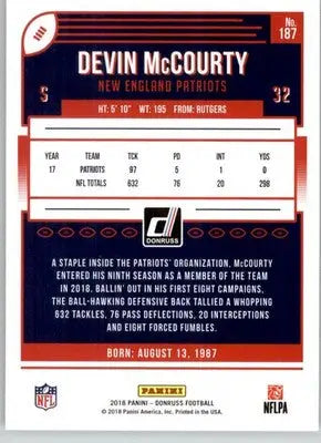 Devin McCourty - 2018 Donruss - #187 - Football - Football Card Single