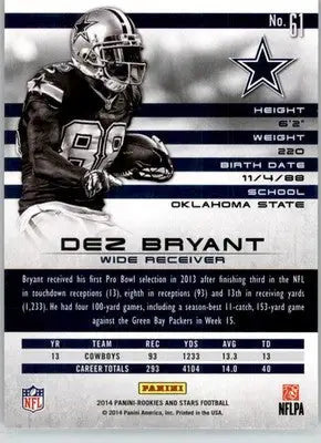 Dez Bryant - 2014 Panini Rookies & Stars - #61 - Football - Football Card Single