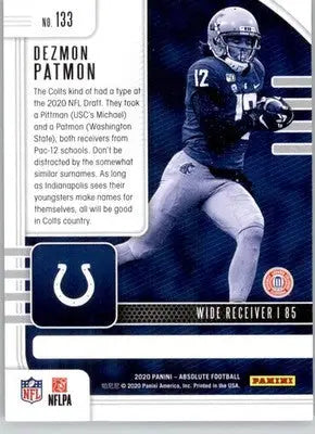 Dezmon Patmon - 2020 Panini Absolute - #133 - Retail RC Football - Football Card Single