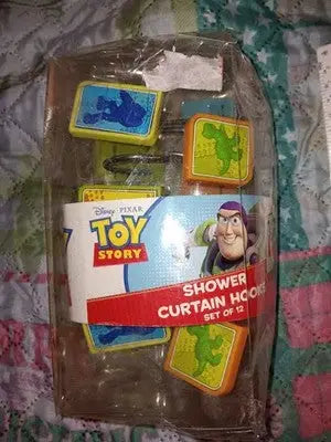 Disney Pixar Toy Story Shower Curtain Hooks Set of 12 Woody Buzz Rex Ham Kids - Entertainment Memorabilia