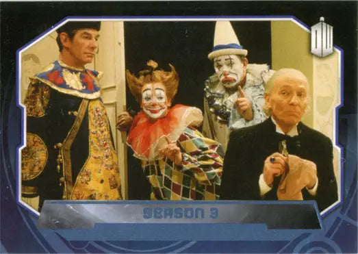 Blue foil parallel card featuring Doctor Who Season 3 characters, foil stamped design