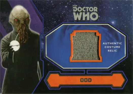 Costume relic card featuring an Ood alien from Doctor Who for collectors and fans