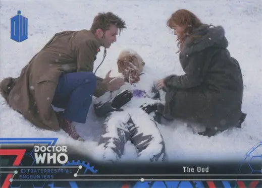Doctor Who Extraterrestrial Encounters blue parallel chase card featuring a snowy scene