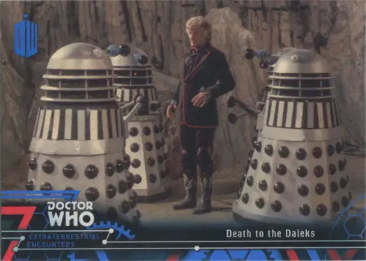 Daleks from Doctor Who featured on Blue Parallel Chase Card 59 #61/99