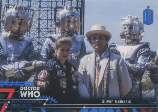 Doctor Who Extraterrestrial Encounters Blue Parallel Chase Card 68 featuring Cybermen