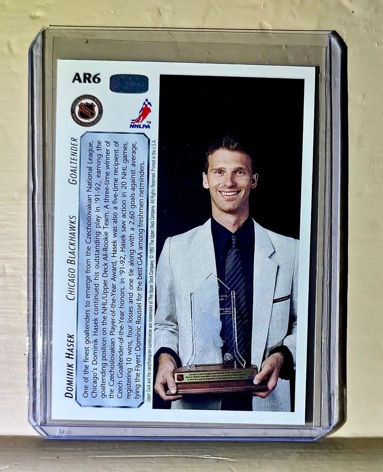 Dominik Hasek 1992-93 Upper Deck Star All-Rookie Team #AR6 Hockey Card