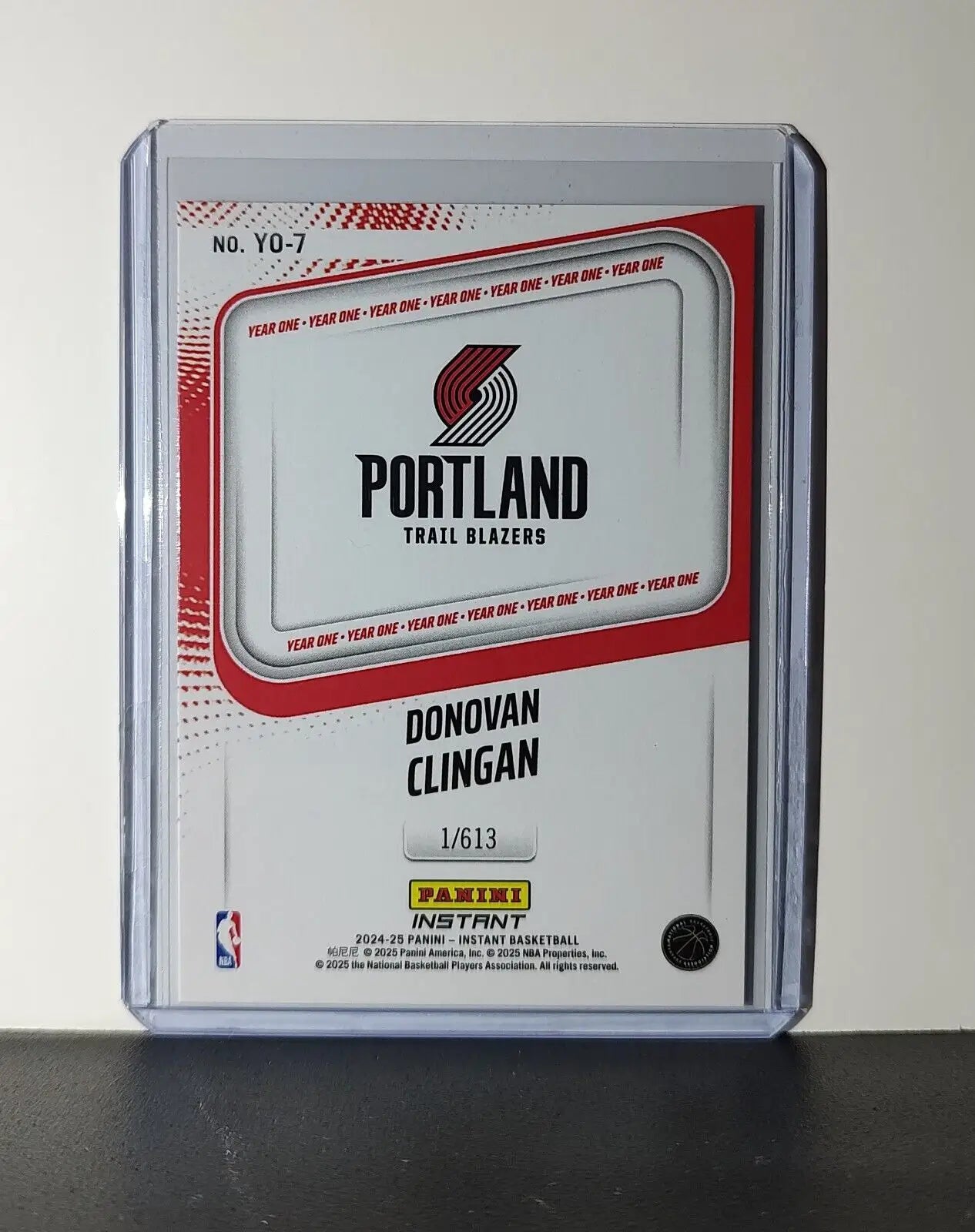 Donovan Clingan Rookie Card 2024-25 Panini Year One #7 Trail Blazers 1/613 - Basketball Card Single