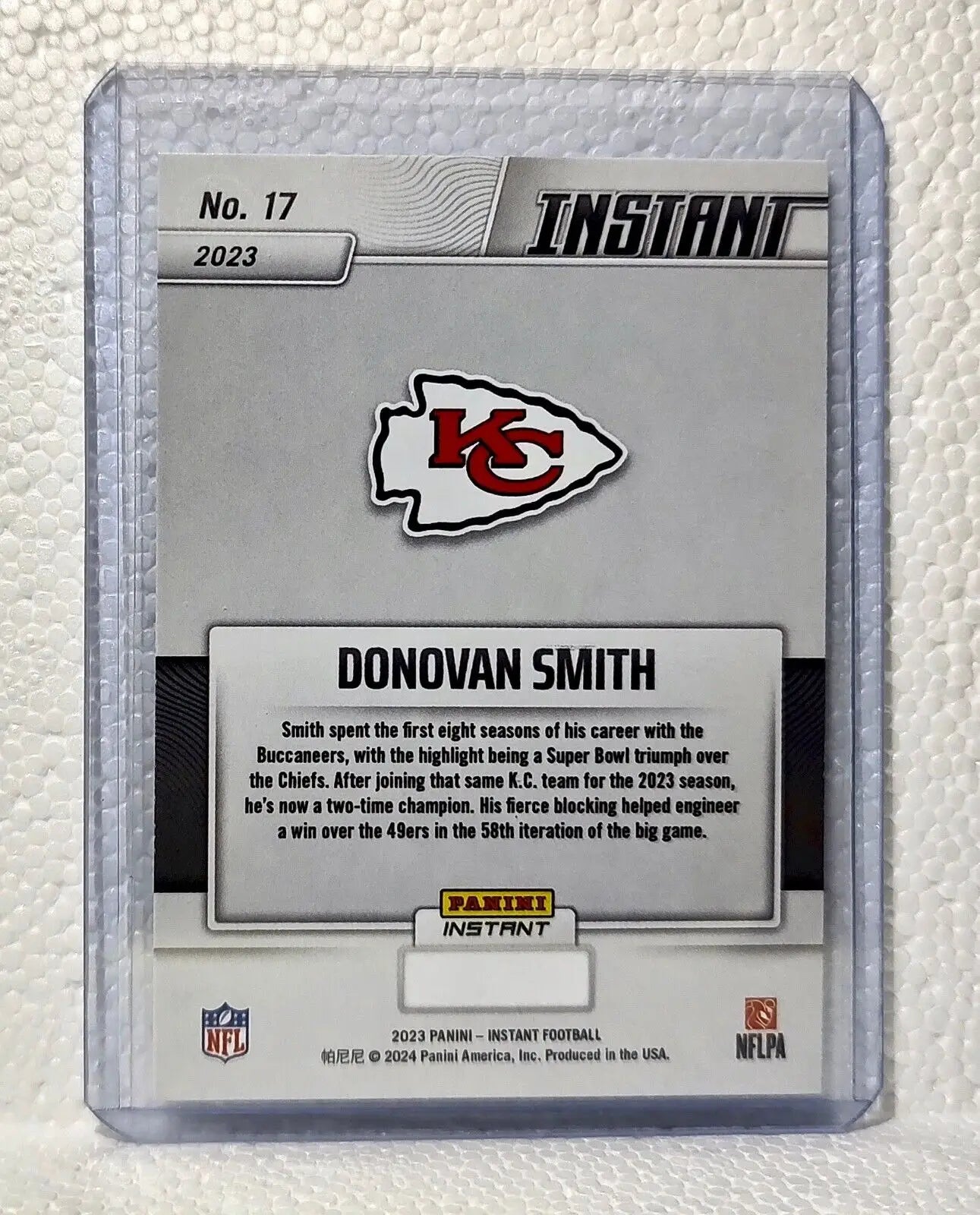 Donovan Smith 2023 Panini NFL Superbowl Champions #17 Card Kansas City Chiefs