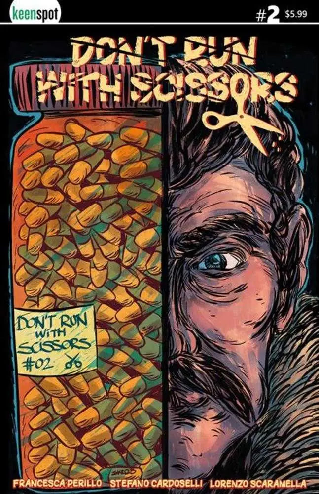 Comic book cover for Dont Run With Scissors #2 Scaramella Variant featuring Sheriff Sean Depero