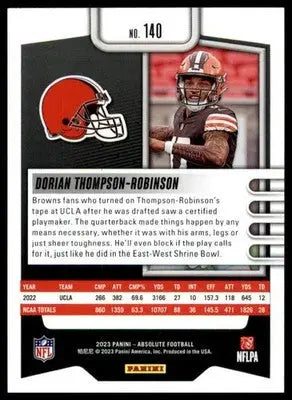 Dorian Thompson-Robinson Rookie 2023 Panini Absolute Retail #140 Browns - Football Card Single