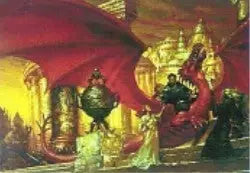 Red dragon atop ornate gold structures in Doug Beekman Promo Card trading card
