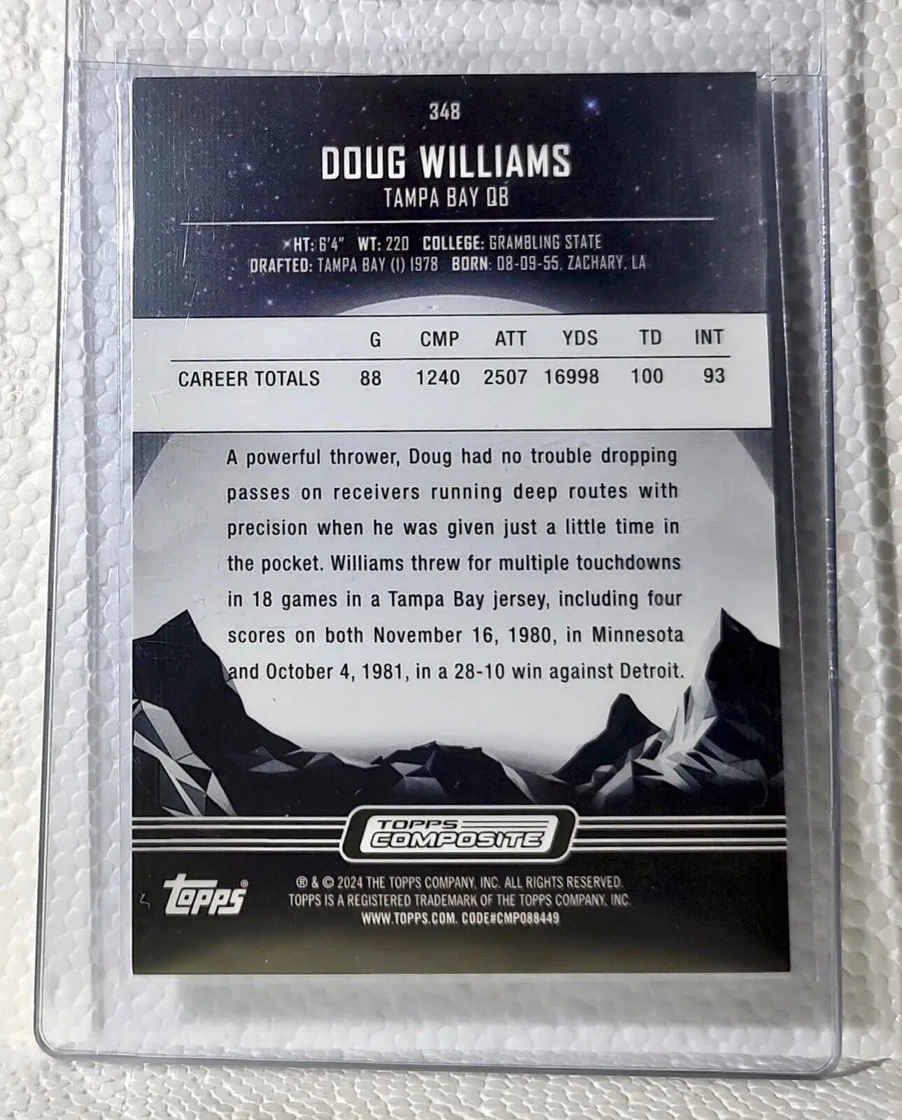 Doug Williams 2023 Topps Midnight NFL #348 Football Card Tampa Bay Buccaneers