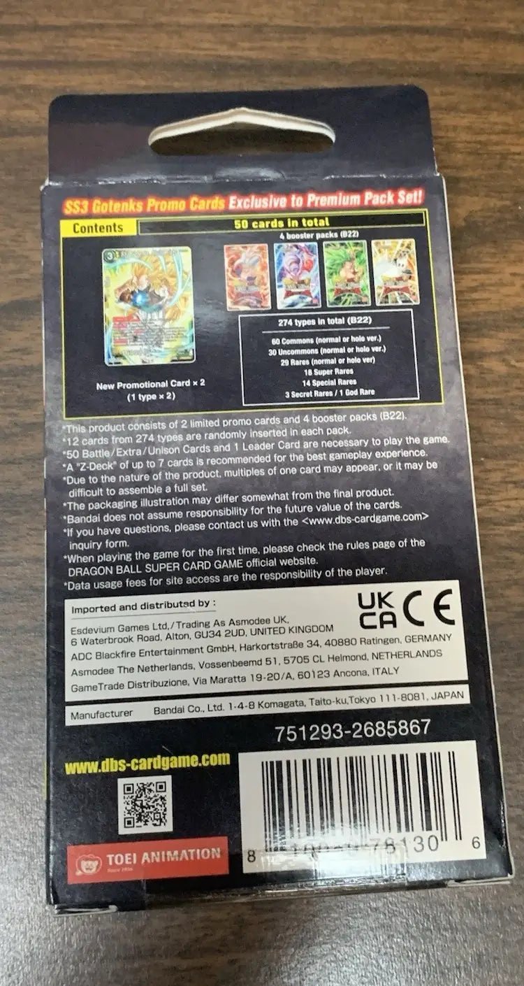 Dragon Ball Super Critical Blow Premium Pack Set Minibox PP 13 Gotenks Promo - Dragon Ball Card Box
