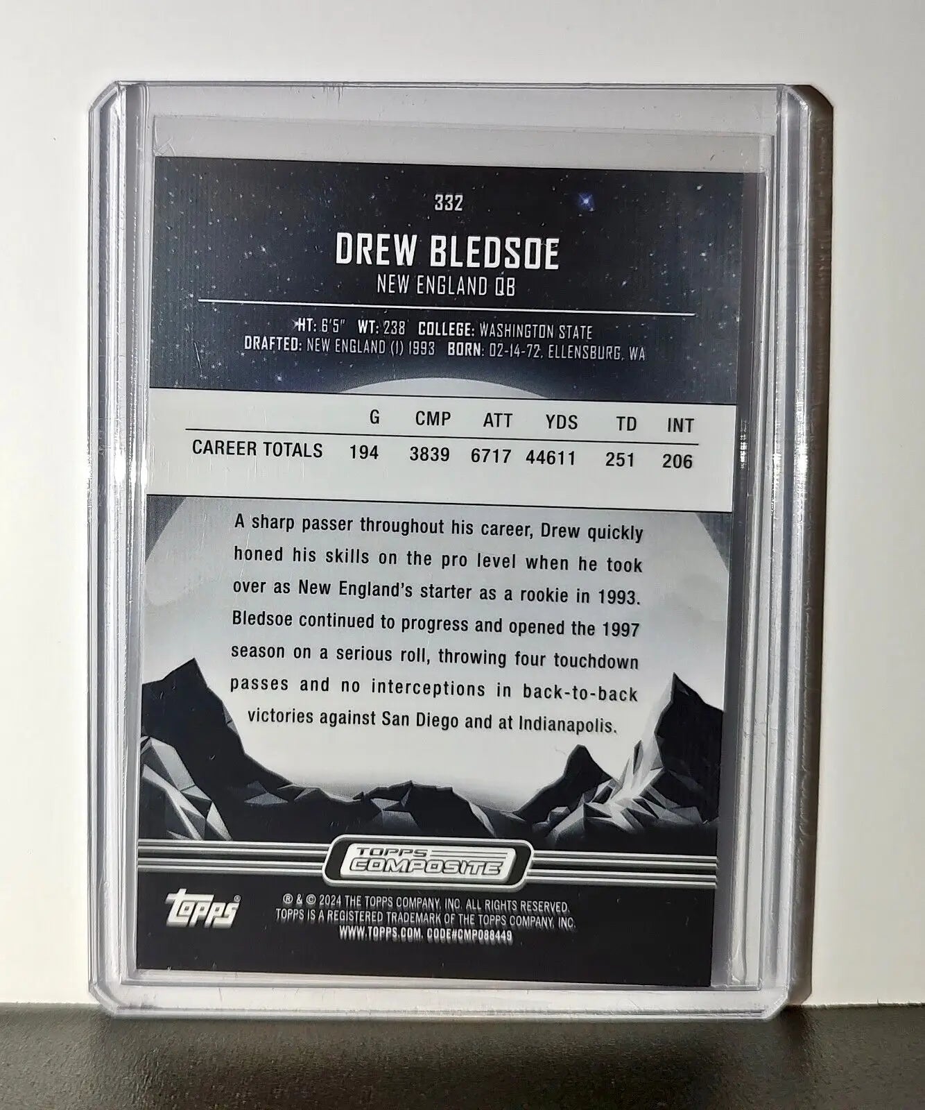 Drew Bledsoe 2023 Topps Midnight NFL #332 Card New England Patriots