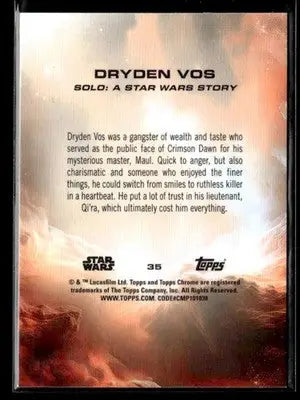🌟 Dryden Vos, 2025 Topps Chrome Star Wars #35 🌟
