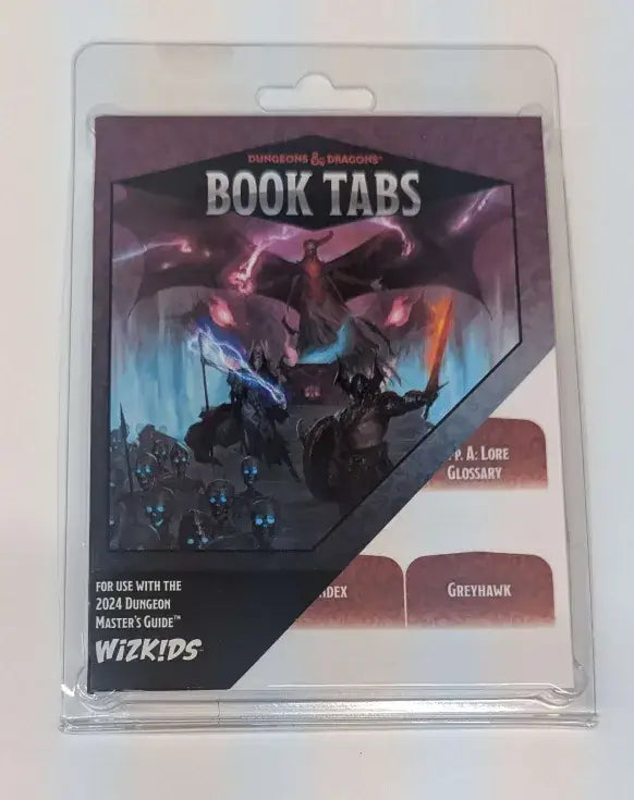 Dungeons & Dragons Book Tabs for Dungeon Masters Guide 2024 featuring dragons book tabs