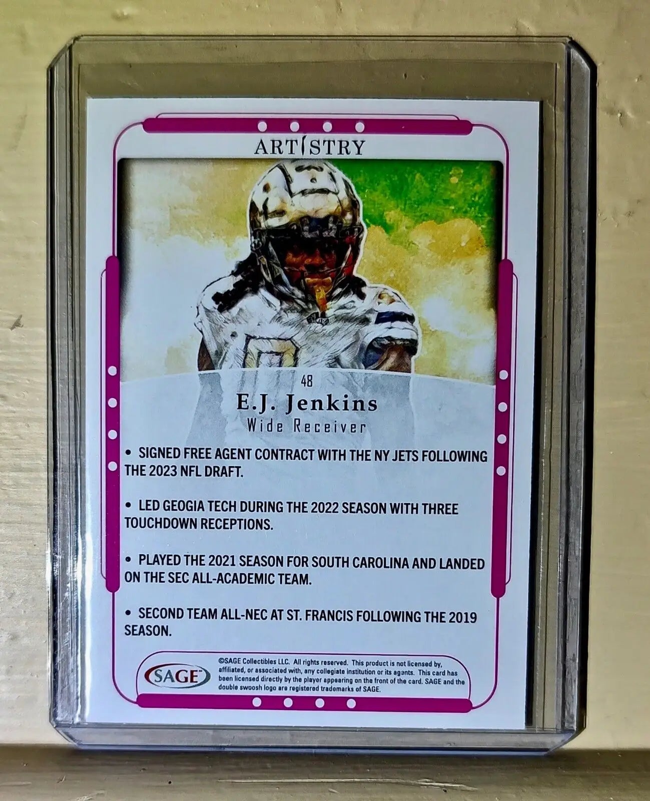 E.J. Jenkins 2023 SAGE NFL Artistry Football #48 Card - Football Card Single
