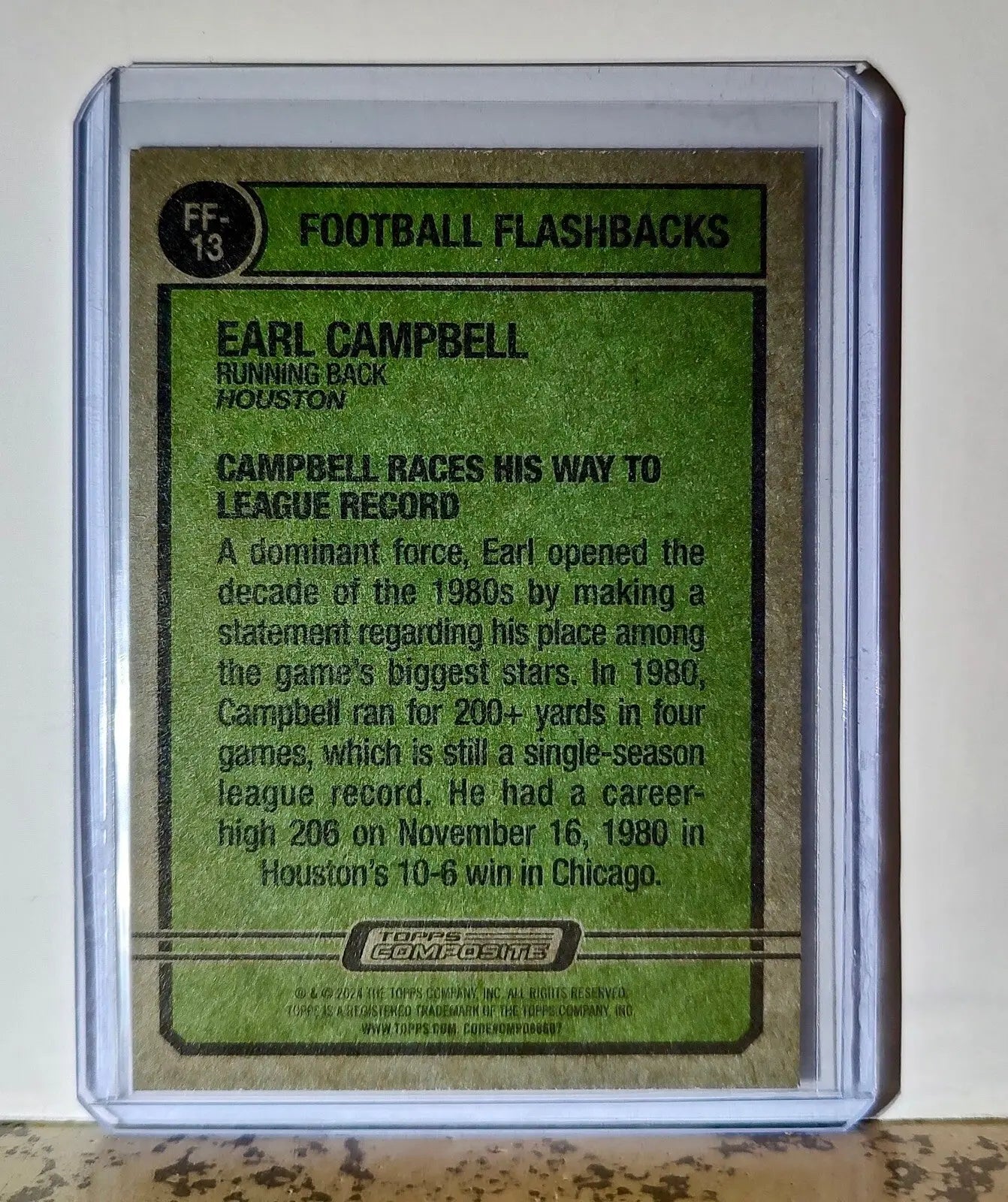 Earl Campbell 2023 Topps 1974 Flashbacks NFL #FF-13 Football Card Houston Oilers - Football Card Single