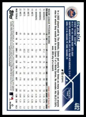 Edwin Díaz 2023 Topps #482 New York Mets - Baseball Card Single