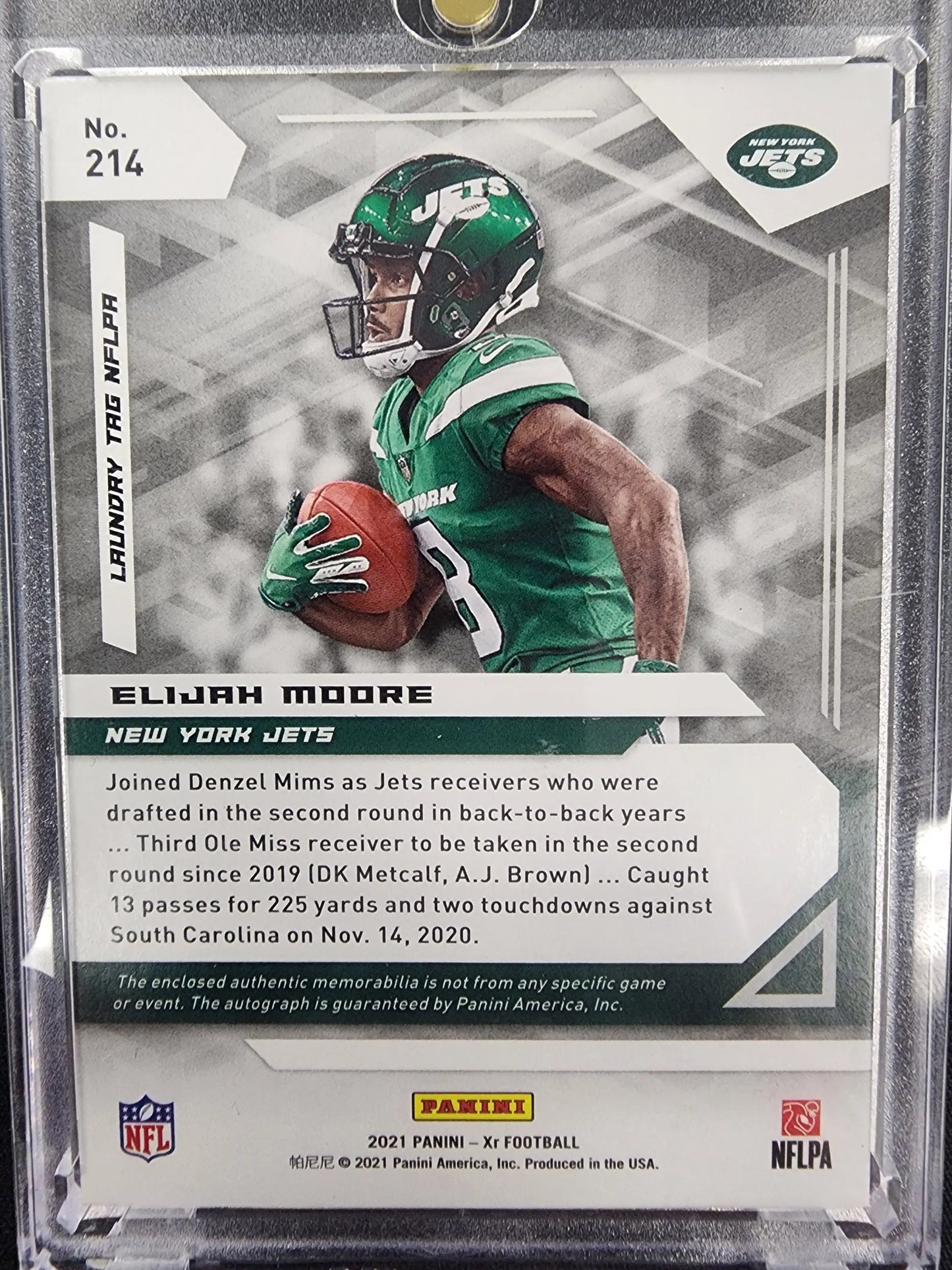 Elijah Moore 2021 Panini XR NFL Players Triple Patch #1/1 - Football Card Single