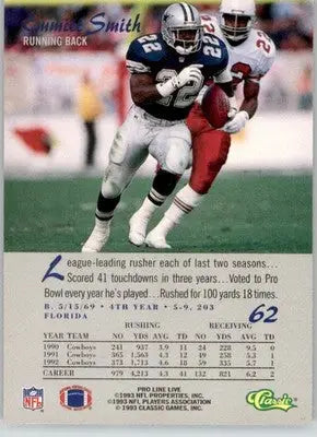 Emmitt Smith - 1993 Pro Line Live - #62 - Football - Football Card Single