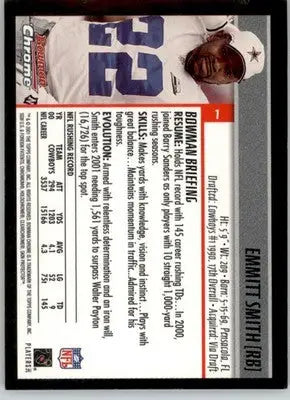 Emmitt Smith - 2001 Bowman Chrome - #1 - Football - Football Card Single