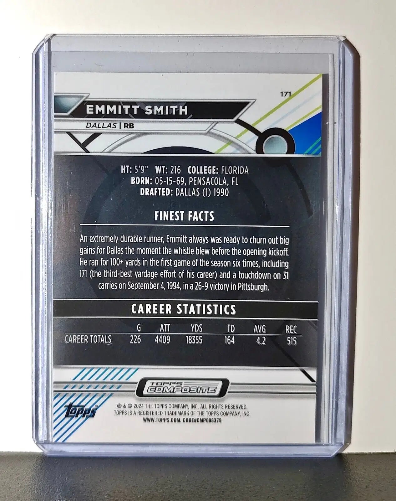 Emmitt Smith 2023 Topps Finest NFL #171 Card Dallas Cowboys