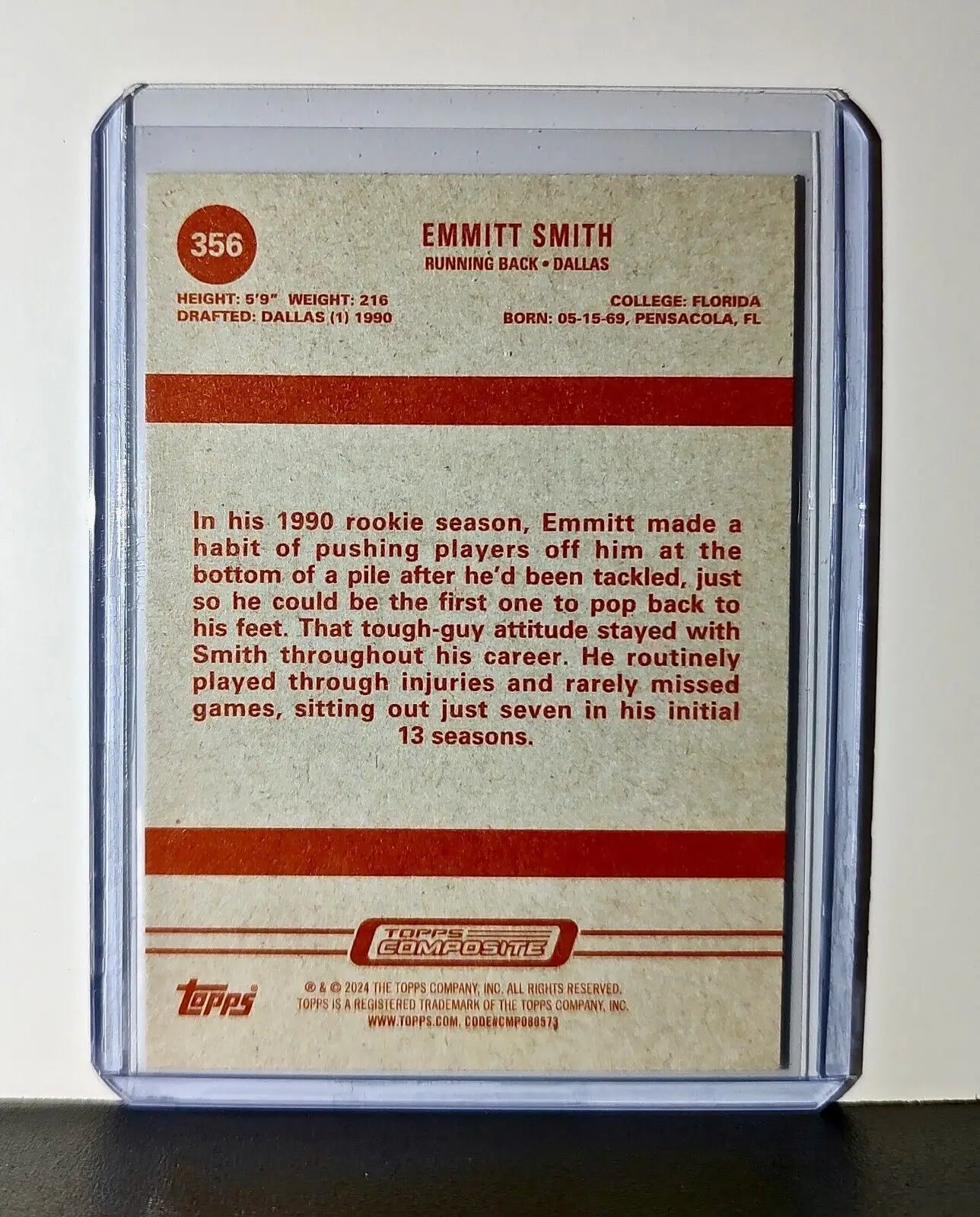 Emmitt Smith 2023 Topps Heritage NFL #356 Card Dallas Cowboys - Football Card Single