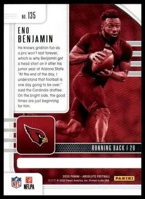 Eno Benjamin Rookie 2020 Panini Absolute Green #135 Arizona Cardinals