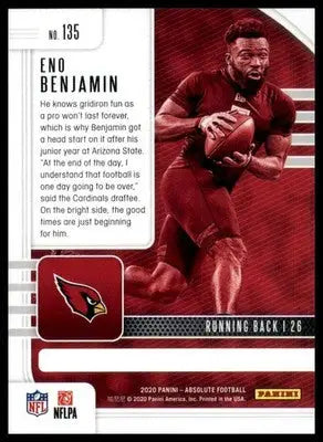 Eno Benjamin Rookie 2020 Panini Absolute Retail #135 Arizona Cardinals