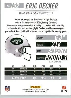 Eric Decker - 2014 Score - #301 - Football - Football Card Single