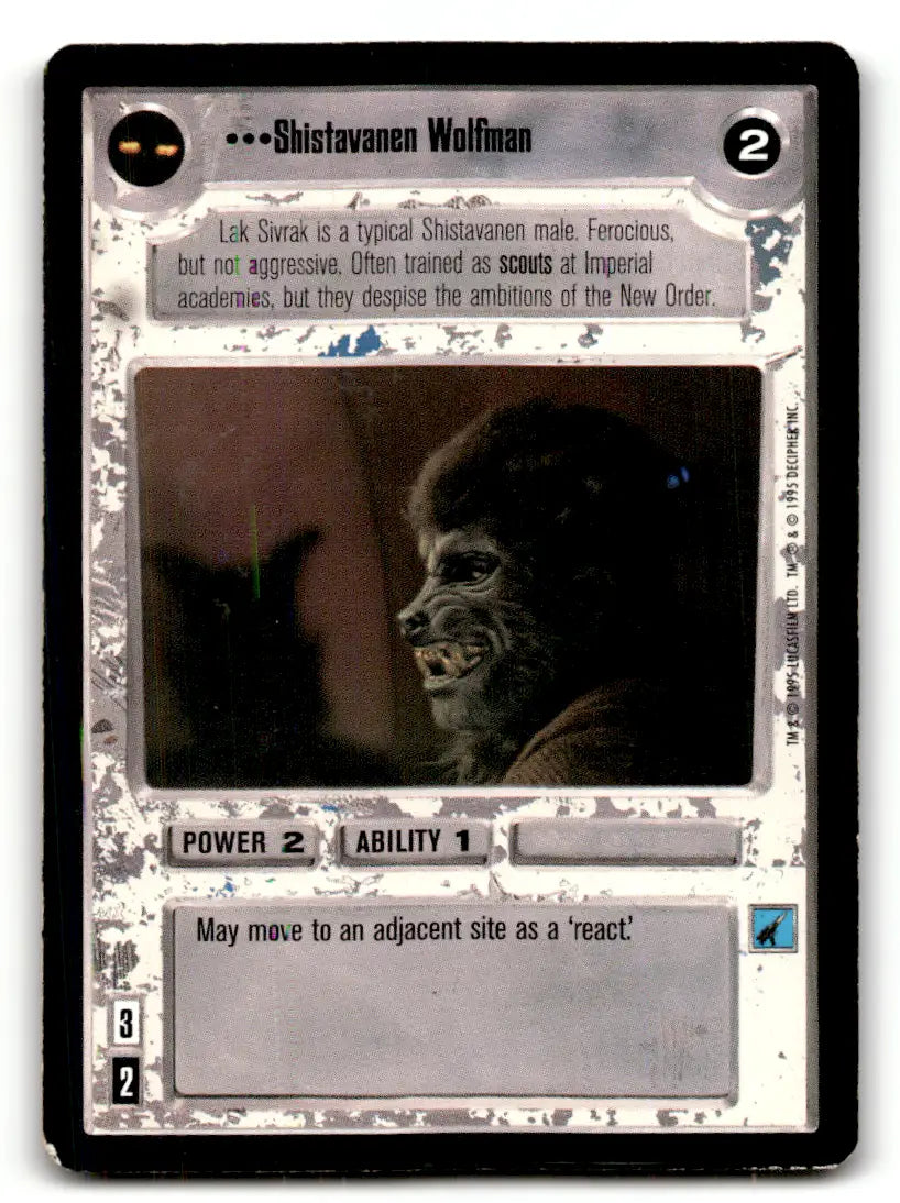 Star Wars trading card from Estate Find lot Star Wars CCG Decipher played with