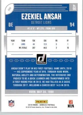 Ezekiel Ansah - 2018 Donruss - #96 - Football - Football Card Single