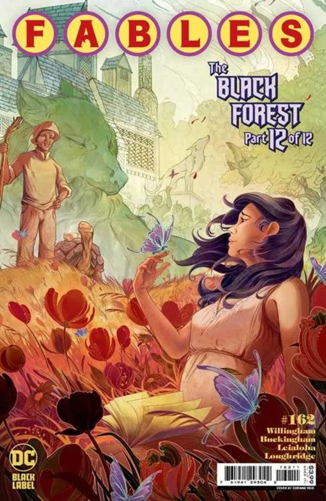 Comic book cover for Fables: The Black Forest with characters among red flowers