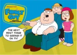 Cartoon drawing of Family Guy characters on Family Guy Season 2 P1 trading card