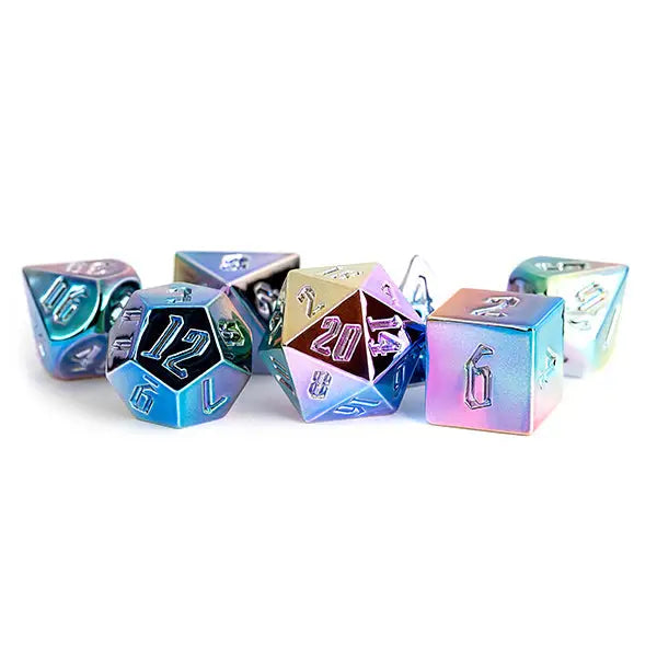 Fanroll RPG Dice Set: Rainbow Aegis - Uninked - Gaming Supplies - Dice
