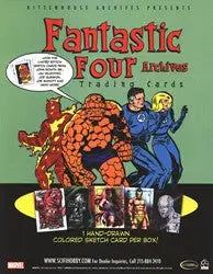 Comic book cover of Fantastic Four team in Fantastic Four Archives Trading Card Sell Sheet